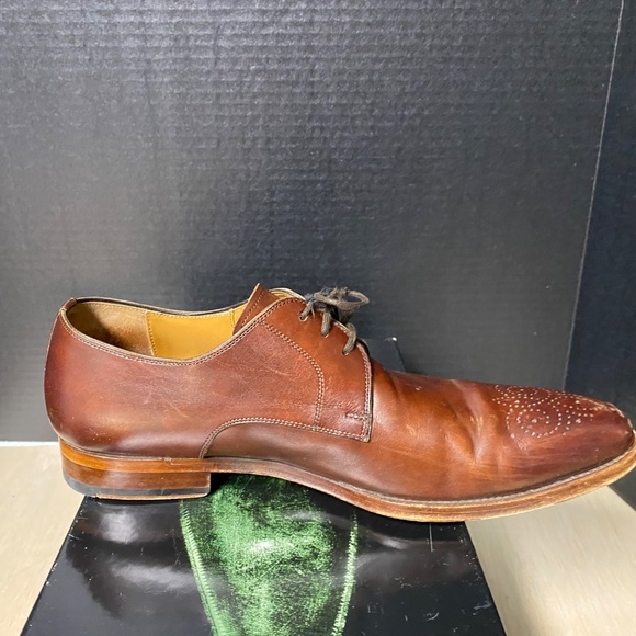 Magnanni Size 9.5 Gerardo Shoes Medallion Toe Derby Tobacco Brown Leather Oxford main image 6
